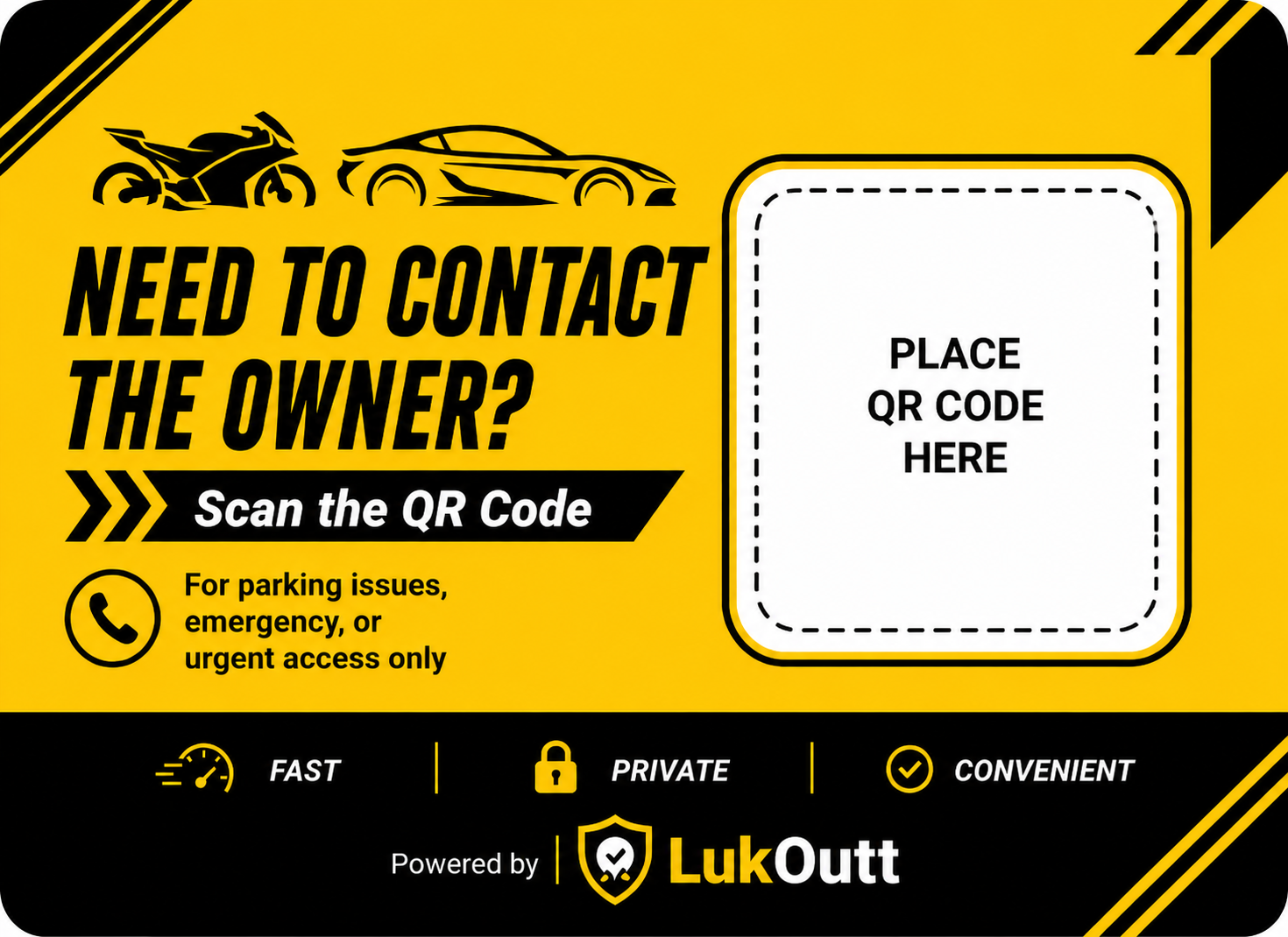 LukOutt vehicle QR sticker concept